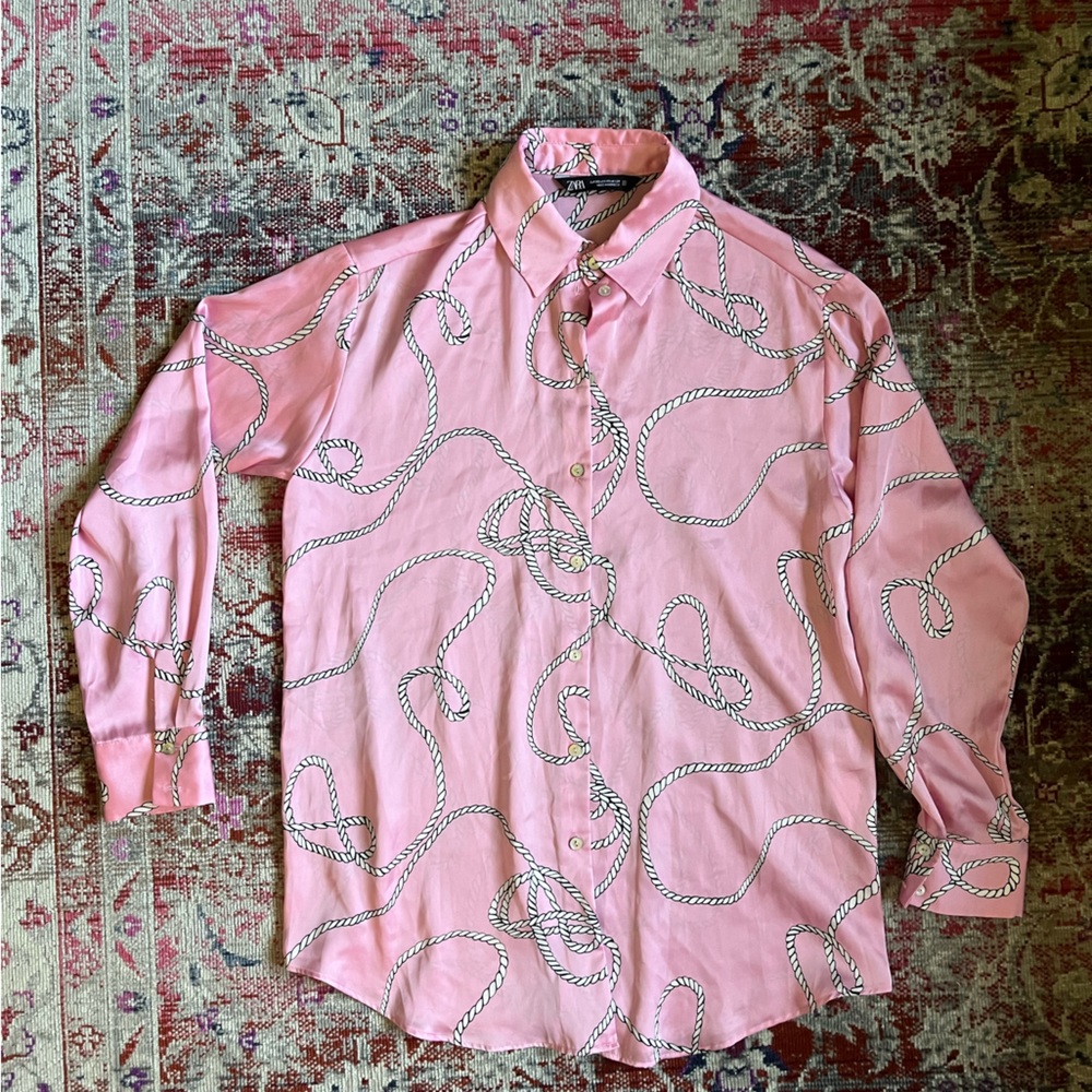 Zara SATIN EFFECT SHIRT - XS